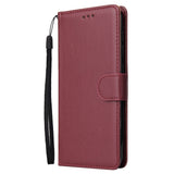 For Samsung A10 Flip-type Leather Protective Phone Case with 3 Card Position Buckle Design Phone Cover  brown