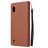For Samsung A10 Flip-type Leather Protective Phone Case with 3 Card Position Buckle Design Phone Cover  brown