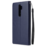For Oppo A9 2020/Reno 2Z Cellphone Shell PU Leather Mobile Phone Cover Stand Available Anti-drop Elegant Smartphone Case Blue