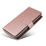 For Samsung A51 5G/A71 5G/Note 10 pro Pu Leather  Mobile Phone Cover Zipper Card Bag + Wrist Strap Rose gold