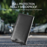 DUX DUCIS For Samsung A51/A71 Fall Resistant Mobile Phone Cover Magnetic Leather Protective Case Bracket with 3 Cards Slot black_Samsung A71