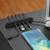 Cable Clamp Silicone USB Cable Adhesive Desktop Wire Organizer Winder Management Clip Black 7