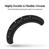 Cable Clamp Silicone USB Cable Adhesive Desktop Wire Organizer Winder Management Clip Black 5