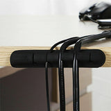 Cable Clamp Silicone USB Cable Adhesive Desktop Wire Organizer Winder Management Clip Black 5