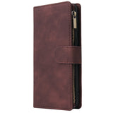 For Samsung A21 Mobile Phone Case Smartphone Shell Wallet Design Zipper Closure Overall Protection Cover  1 black