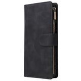 For Samsung A21 Mobile Phone Case Smartphone Shell Wallet Design Zipper Closure Overall Protection Cover  1 black