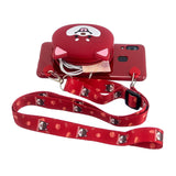 For Samsung A10/A20/A30 Case Mobile Phone Shell Shockproof TPU Cellphone Cover with Cartoon Cat Pig Panda Coin Purse Lovely Shoulder Starp  Red