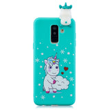 For Samsung A6 plus 2018 3D Cartoon Lovely Coloured Painted Soft TPU Back Cover Non-slip Shockproof Full Protective Case Love unicorn