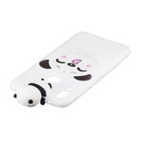 For Huawei Y6 2019 3D Cartoon Lovely Coloured Painted Soft TPU Back Cover Non-slip Shockproof Full Protective Case Smiley panda