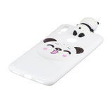 For Huawei Y6 2019 3D Cartoon Lovely Coloured Painted Soft TPU Back Cover Non-slip Shockproof Full Protective Case Smiley panda