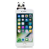 For iPhone 5/5S/SE/6/6S/6 Plus/6S Plus/7/8/7 Plus/8 Plus Phone Case 3D Cartoon Panda Bamboo Cellphone Back Shell Shockproof Smartphone Cover White