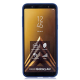 For Samsung A6 plus 2018 Cute Coloured Painted TPU Anti-scratch Non-slip Protective Cover Back Case with Lanyard sapphire