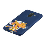 For Samsung A6 plus 2018 Cute Coloured Painted TPU Anti-scratch Non-slip Protective Cover Back Case with Lanyard sapphire