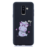 For Samsung A6 plus 2018 Cute Coloured Painted TPU Anti-scratch Non-slip Protective Cover Back Case with Lanyard sapphire