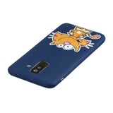 For Samsung A6 plus 2018 Cute Coloured Painted TPU Anti-scratch Non-slip Protective Cover Back Case with Lanyard sapphire