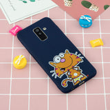 For Samsung A6 plus 2018 Cute Coloured Painted TPU Anti-scratch Non-slip Protective Cover Back Case with Lanyard sapphire
