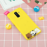 For Samsung A6 plus 2018 Cute Coloured Painted TPU Anti-scratch Non-slip Protective Cover Back Case with Lanyard yellow