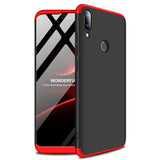 for HUAWEI Y9 2019 Ultra Slim PC Back Cover Non-slip Shockproof 360 Degree Full Protective Case Red black red_HUAWEI Y9 2019