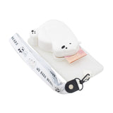 For Samsung A10S A20S TPU Full Protective Cartoon Mobile Phone Cover with Coin Purse+Hanging Lanyard 6 white big bear