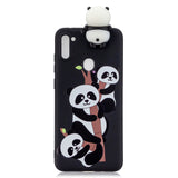 For Samsung A11 Soft TPU Back Cover 3D Cartoon Painting Mobile Phone Case Shell Three pandas