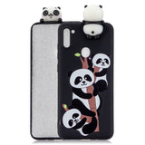 For Samsung A11 Soft TPU Back Cover 3D Cartoon Painting Mobile Phone Case Shell Three pandas