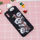 For Samsung A11 Soft TPU Back Cover 3D Cartoon Painting Mobile Phone Case Shell Three pandas
