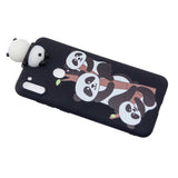 For Samsung A11 Soft TPU Back Cover 3D Cartoon Painting Mobile Phone Case Shell Three pandas