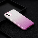 For iphone X/XS/XR/XS MAX/11/11 pro MAX Phone Case Gradient Color Glitter Powder Phone Cover with Airbag Bracket purple