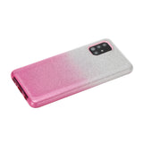 For Samsung A01/A11 European version/A31/A71 Phone Case Gradient Color Glitter Powder Phone Cover with Airbag Bracket Pink