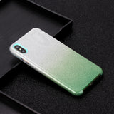 for HUAWEI Y5 2019/HONOR 8S/Y5/PSmart/honor 10 LITE Phone Case Gradient Color Glitter Powder Phone Cover with Airbag Bracket green