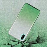 for HUAWEI Y5 2019/HONOR 8S/Y5/PSmart/honor 10 LITE Phone Case Gradient Color Glitter Powder Phone Cover with Airbag Bracket green