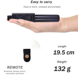 K07 Extendable Tripod with Detachable Wireless Remote and Tripod Stand Selfie Stick black