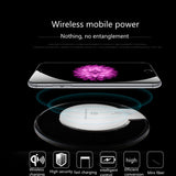 Wireless Charger Ultra-Thin Crystal Round Wireless Charging for Samsung Galaxy S9 Note Edge iPhone Xiaomi Huawei Mobile Phone Charger black