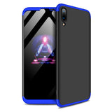 For HUAWEI Y7 pro 2019 Ultra Slim PC Back Cover Non-slip Shockproof 360 Degree Full Protective Case Blue black blue