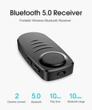 J19 Bluetooth Audio Receiver Mic Handsfree Call Wireless Adapter Bluetooth 5.0 Speaker Headphone Audio Transmitter black