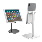 Telescopic Desk Mobile Phone Holder Stand for IPhone IPad Adjustable Metal Desktop Tablet Holder Silver-retractable version