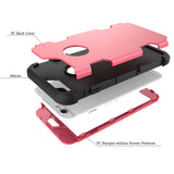 For iPhone 6 plus/6S plus PC+ Silicone 2 in 1 Hit Color Tri-proof Shockproof Dustproof Anti-fall Protective Cover Back Case Rose red + black