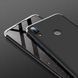 for HUAWEI Y9 2019 Ultra Slim PC Back Cover Non-slip Shockproof 360 Degree Full Protective Case Silver black silver_HUAWEI Y9 2019
