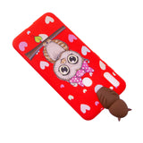 For Samsung A11 Soft TPU Back Cover 3D Cartoon Painting Mobile Phone Case Shell Red owl