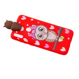 For Samsung A11 Soft TPU Back Cover 3D Cartoon Painting Mobile Phone Case Shell Red owl