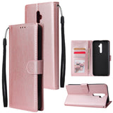 For Oppo A9 2020/Reno 2Z Cellphone Shell PU Leather Mobile Phone Cover Stand Available Anti-drop Elegant Smartphone Case Rose gold