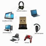 New Mini USB Bluetooth Adapter CSR Dual Mode Receiver for Windows 10/8/7/XP V4.0 black