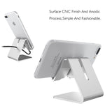 Mobile Phone Holder Stand Aluminium Alloy Metal Tablet Desk Holders Cellphone Stands  Silver grey