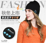 Wireless Bluetooth Smart Earphone Music Knitted Hat Winter Warm Cap with Mic Speaker for iOS Android Khaki