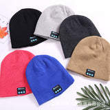 Wireless Bluetooth Smart Earphone Music Knitted Hat Winter Warm Cap with Mic Speaker for iOS Android Khaki