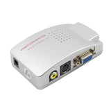 Universal NTSC PAL VGA to TV AV RCA Signal Adapter Converter Video Switch Box Composite Laptop Silver
