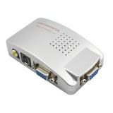 Universal NTSC PAL VGA to TV AV RCA Signal Adapter Converter Video Switch Box Composite Laptop Silver