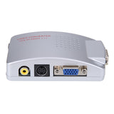 Universal NTSC PAL VGA to TV AV RCA Signal Adapter Converter Video Switch Box Composite Laptop Silver