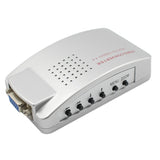 Universal NTSC PAL VGA to TV AV RCA Signal Adapter Converter Video Switch Box Composite Laptop Silver
