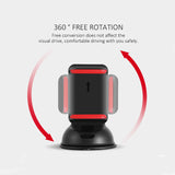 Universal Automobile Dashboard Windshield Navigation Support Car Suction Cup 360 degree Rotatable Detachable Vehicle Bracket Phone Holder for 3.5-6.0 inch Cellphone Black